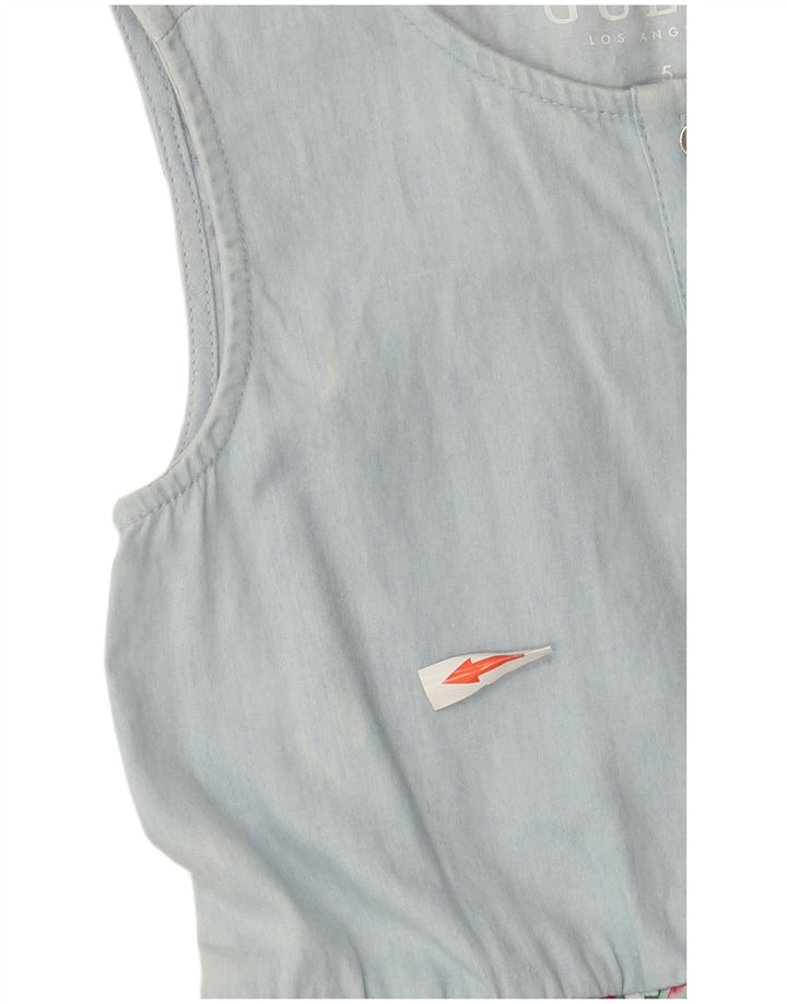 Guess Vestido Asimétrico Sin Mangas Estampado Abstracto Niñas 4-5 Años Azul