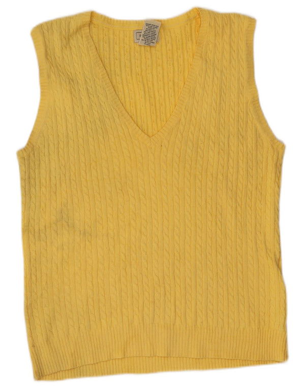 L.L.Bean Camiseta sin mangas para mujer UK 12 Algodón amarillo mediano