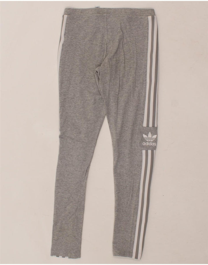 ADIDAS Womens Graphic Leggings UK 8 Small  Grey Cotton Vintage Adidas and Second-Hand Adidas from Messina Hembry 
