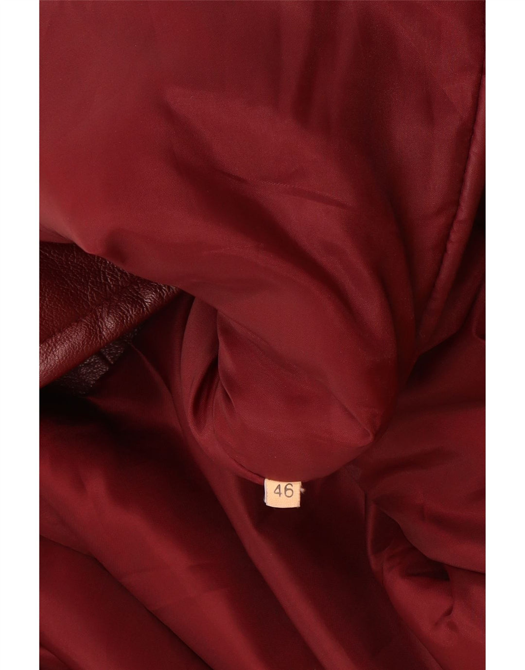 Abrigo de cuero vintage para mujer IT 46 Cuero burdeos grande