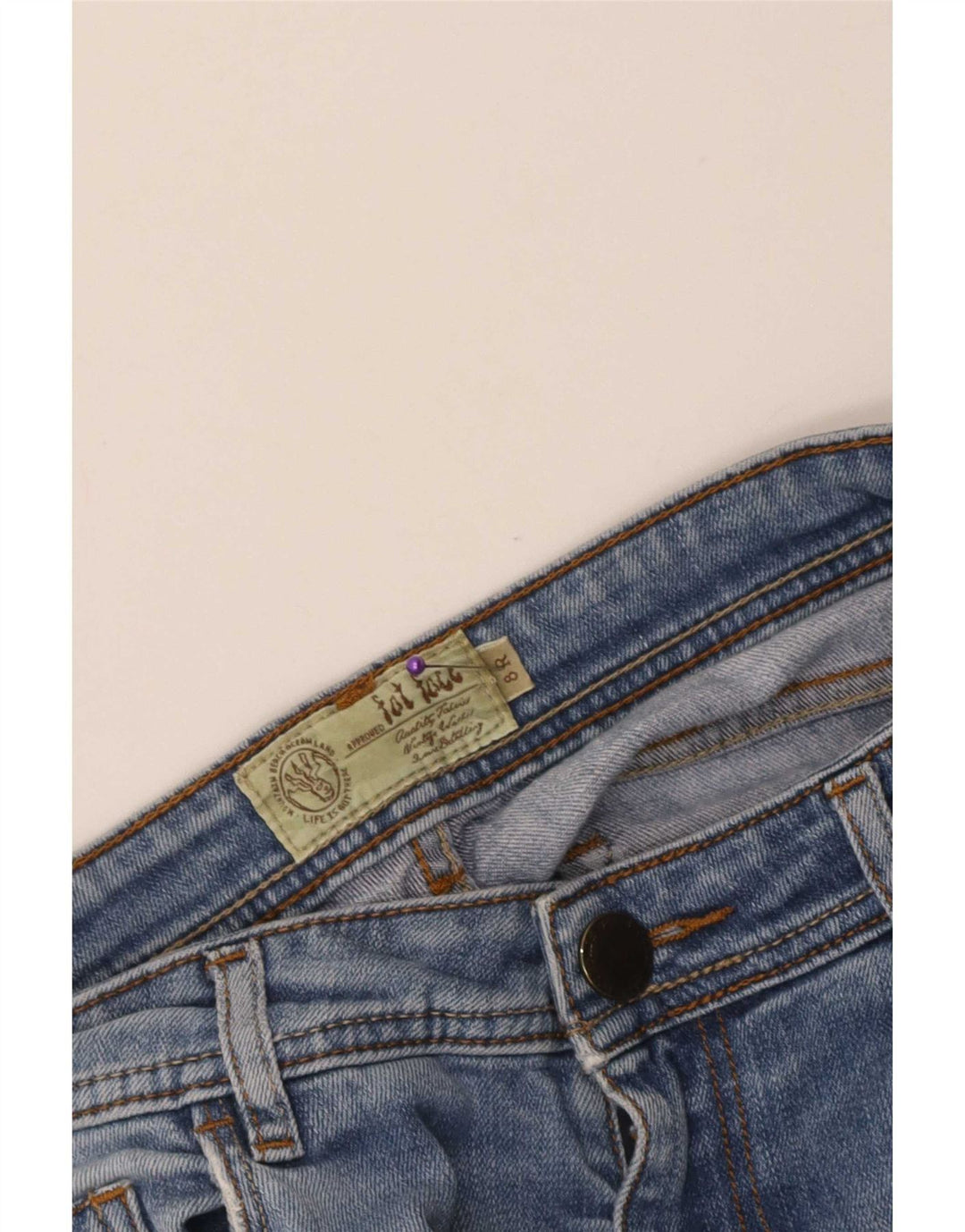 Vaqueros con corte de bota desgastados para mujer de Fat Face UK 8 Small W28 L30 Azul