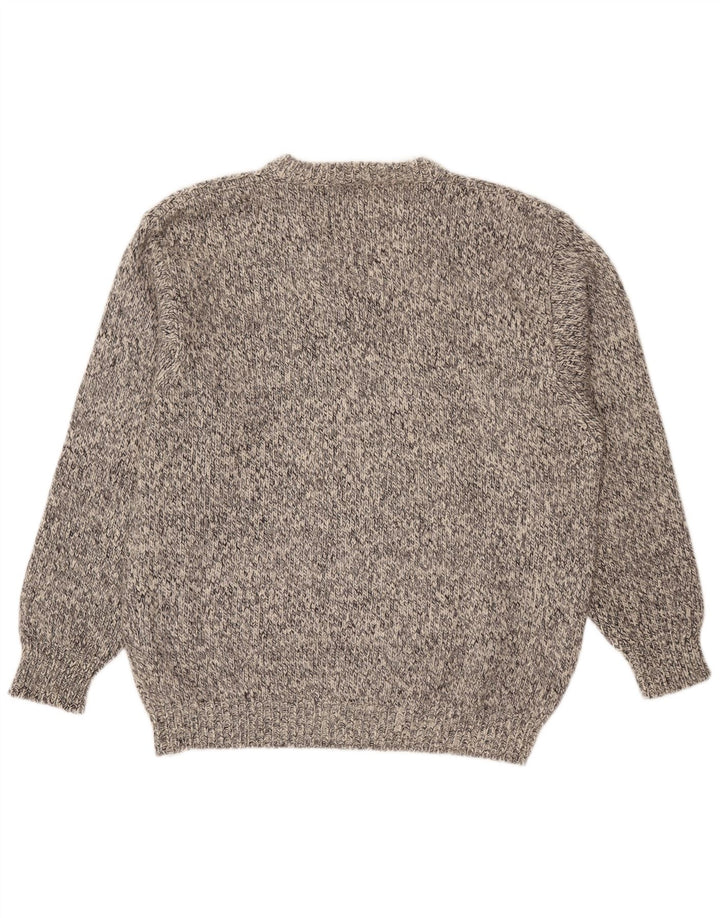 Fay Jersey con cuello en V para hombre, talla 2XL, lana moteada gris