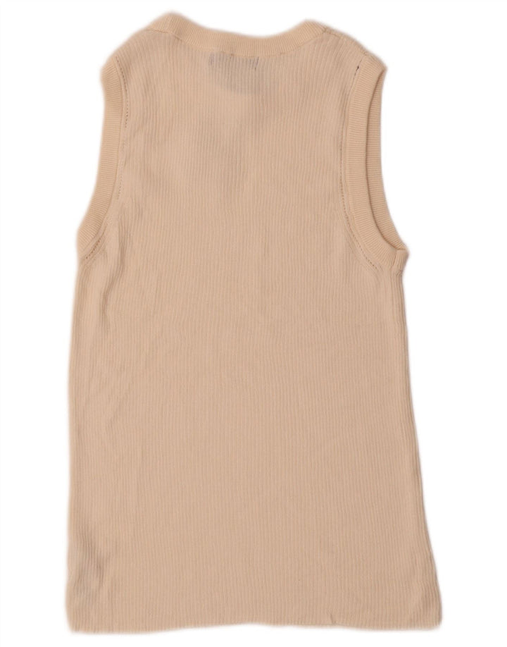 Marks & Spencer - Camiseta sin mangas para mujer, talla 40, talla mediana, algodón blanco roto