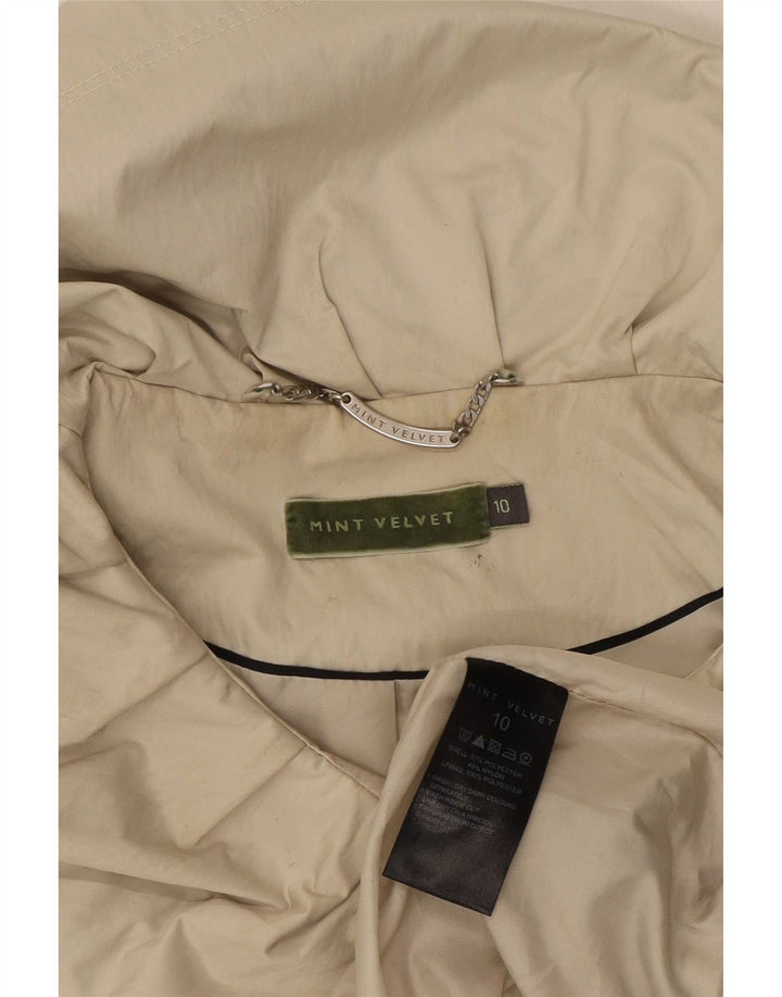 MINT VELVET Chaqueta parka extragrande para mujer UK 10 Small Beige Poliéster