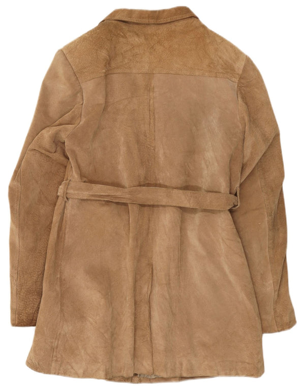 Vintage mujer ante abrigo Reino Unido 14 Medio Beige