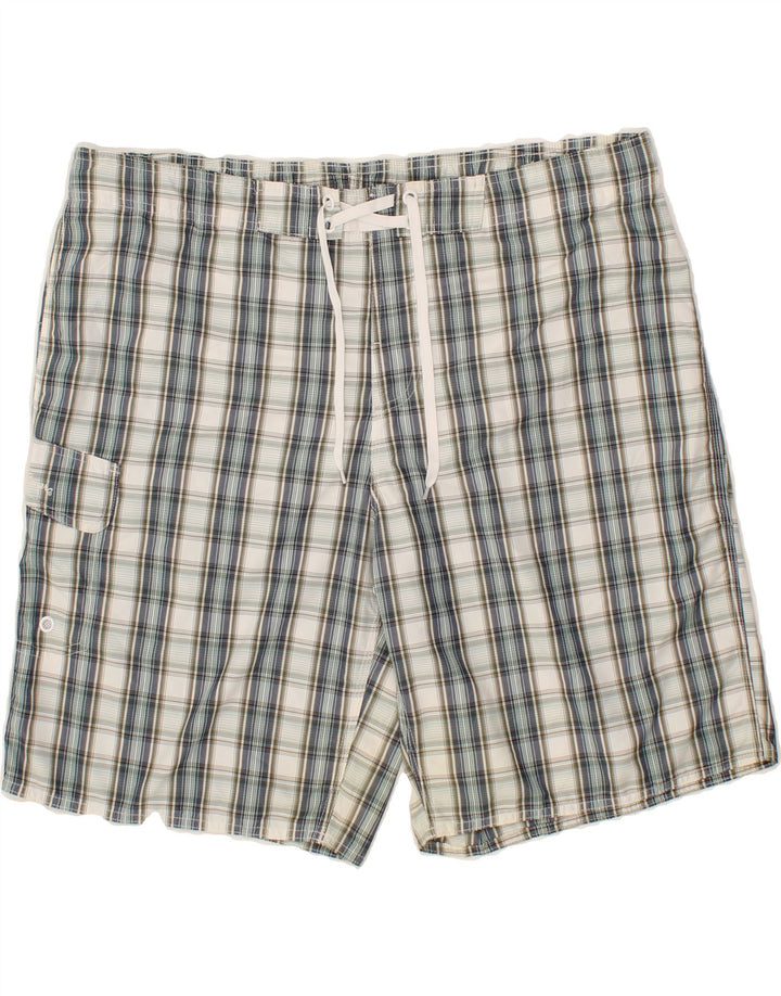 EDDIE BAUER Mens Swimming Shorts 2XL  Grey Check Nylon Vintage Eddie Bauer and Second-Hand Eddie Bauer from Messina Hembry 