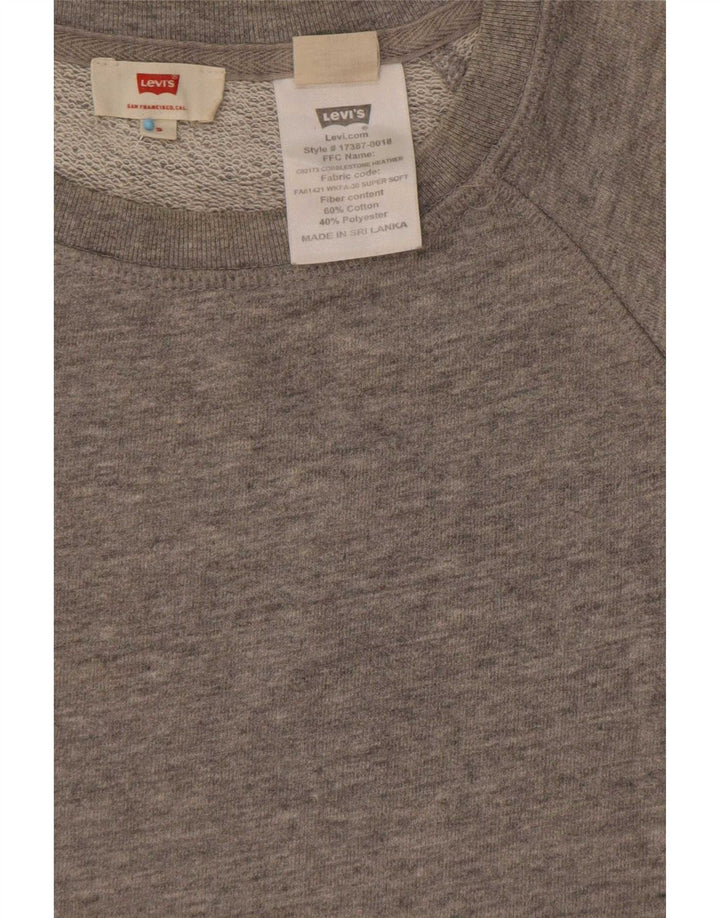 Levi's Sudadera extragrande para mujer, talla 10, algodón moteado gris pequeño