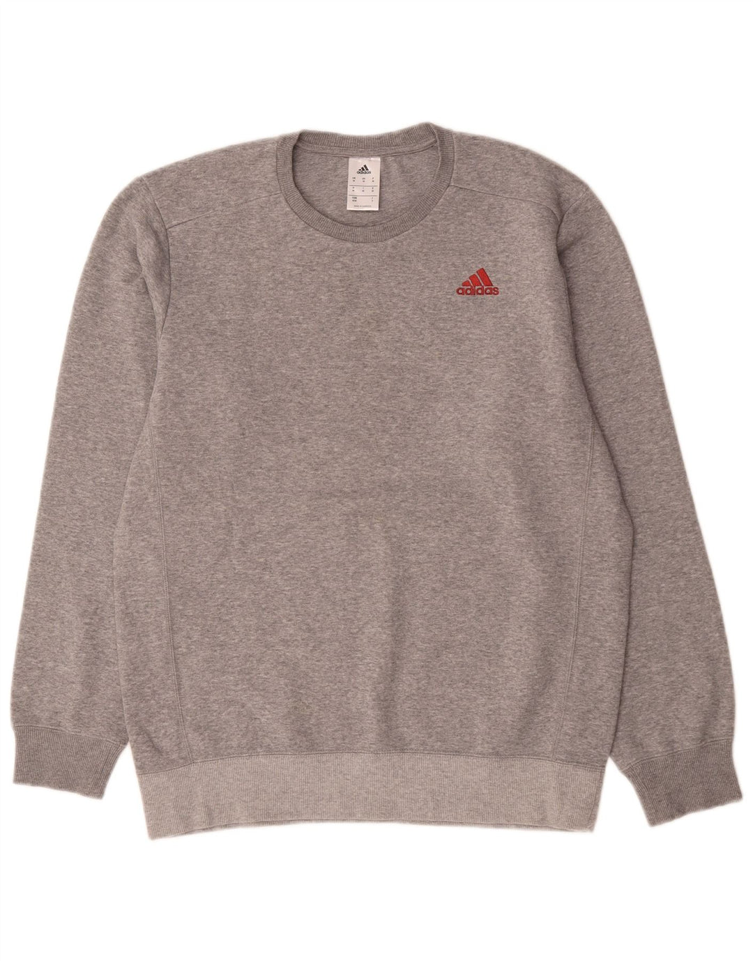 Adidas Hombre Sudadera Jumper Gris Medio Algodón Moteado