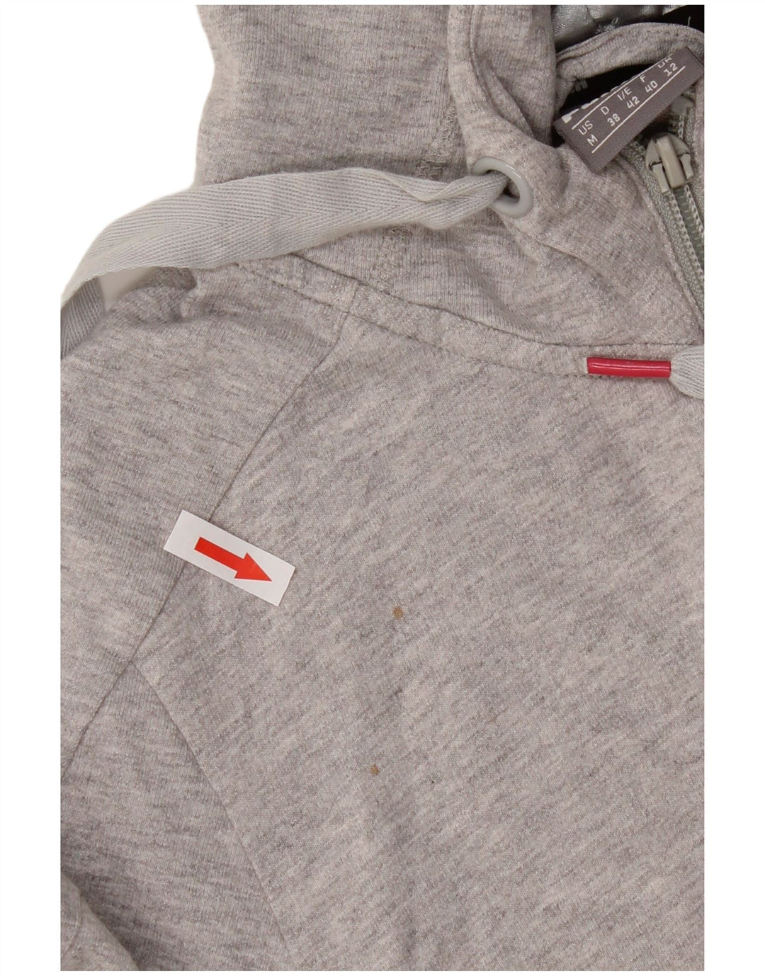 Puma Sudadera con capucha y cremallera para mujer UK 12 Algodón gris medio