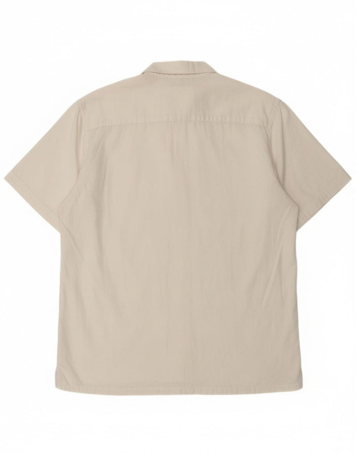 Sisley Camisa Regular Fit De Manga Corta De Lino Blanco Mediano Hombre