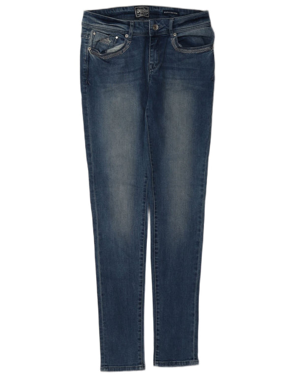 Superdry Womens Skinny Jeans W28 L32 Blue Cotton