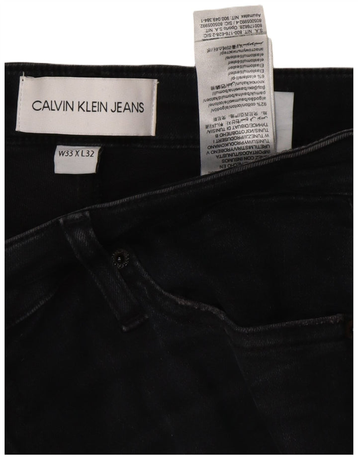 CALVIN KLEIN Vaqueros pitillo para mujer W33 L32 Algodón negro