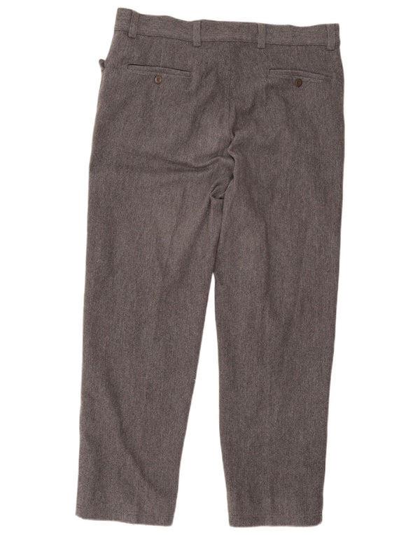 Versace Pantalón de traje recto para hombre IT 52 XL W38 L29 Lana gris