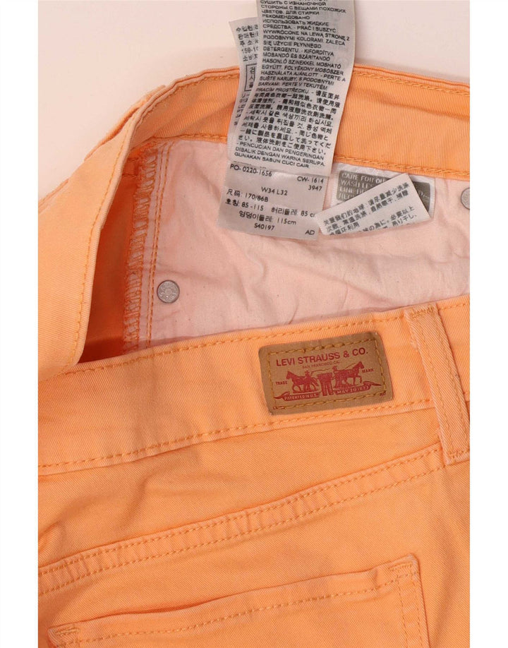 Vaqueros Jegging Levi's Mujer W34 L32 Algodón Naranja