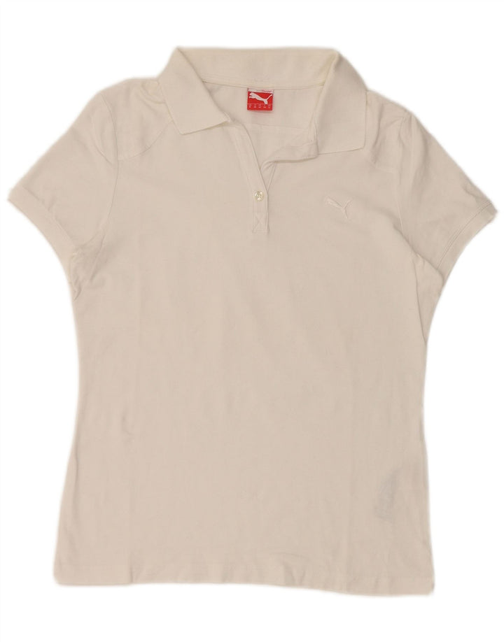 Puma Polo para mujer UK 12 Medium Blanco Algodón