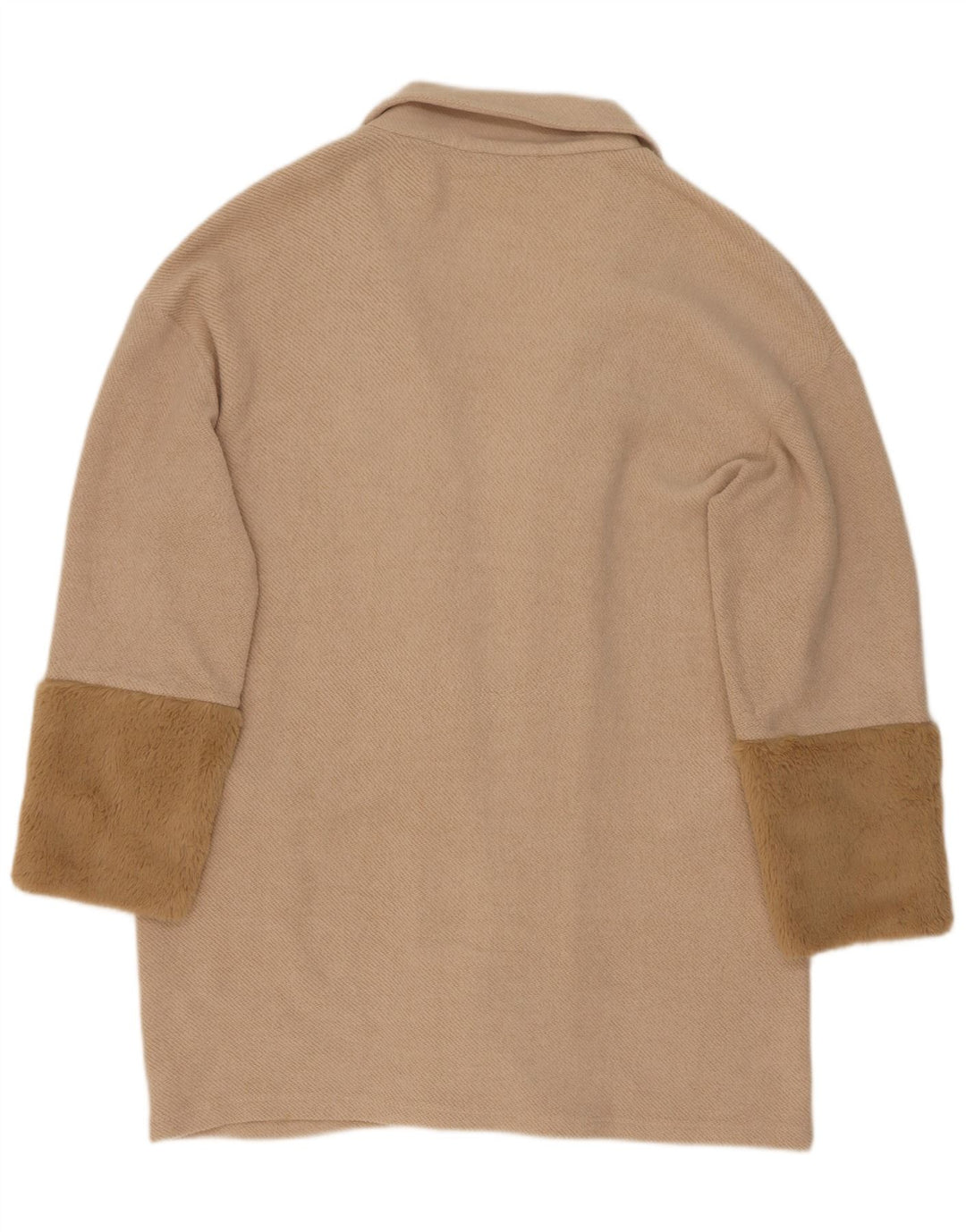 Zara Mujer Suéter Cárdigan Largo Extragrande UK 44 Medio Beige