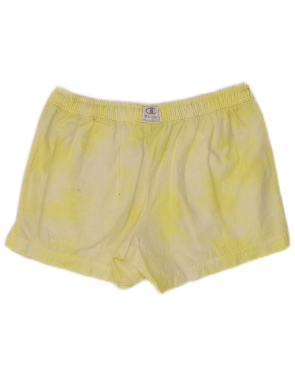 Champion Pantalones cortos deportivos para mujer UK 6 XS Algodón teñido anudado amarillo