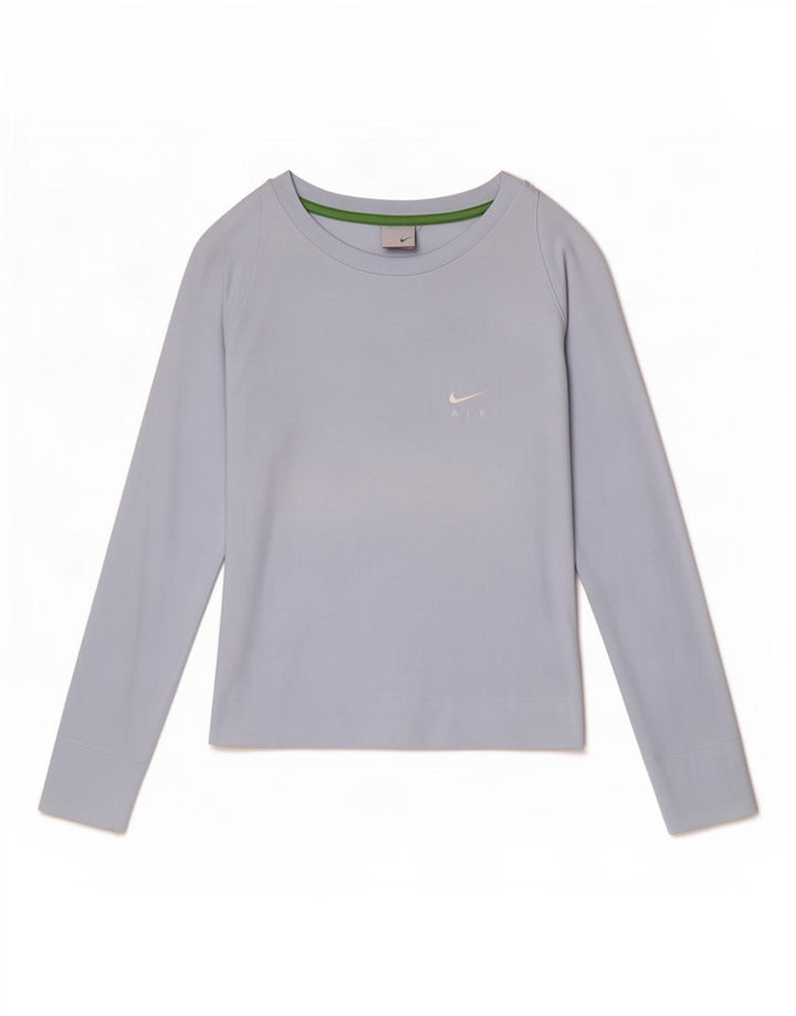 Nike Camiseta de manga larga para mujer UK 10/12 Azul medio Algodón