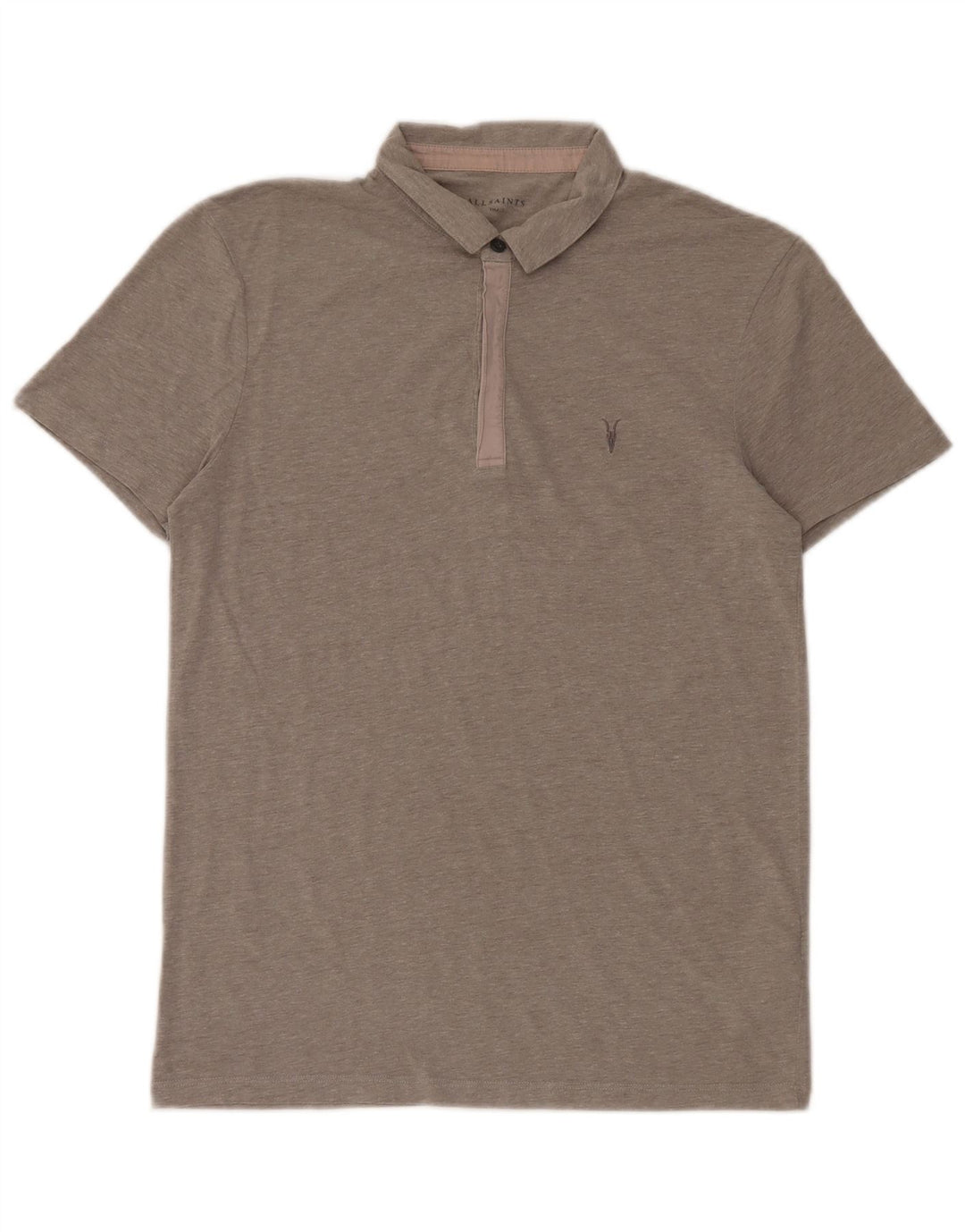 All Saints Polo Hombre Algodón Rayas Gris Pequeño