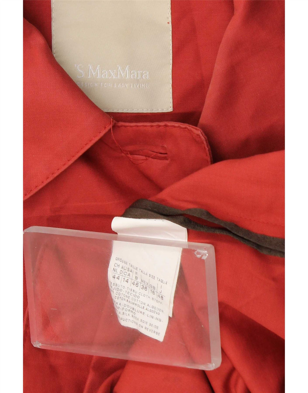Max Mara Abrigo para mujer Reino Unido 46 Grande Algodón rojo