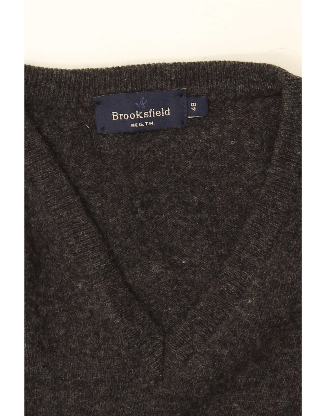 Brooksfield Jersey con cuello en V para hombre IT 48 Small Grey