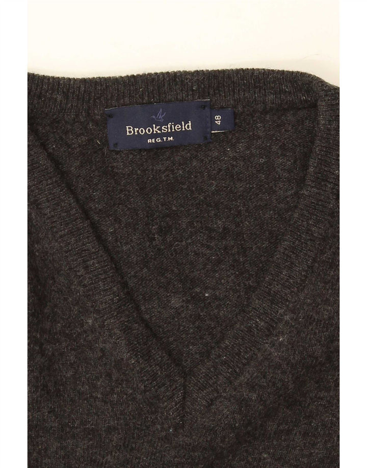 Brooksfield Jersey con cuello en V para hombre IT 48 Small Grey