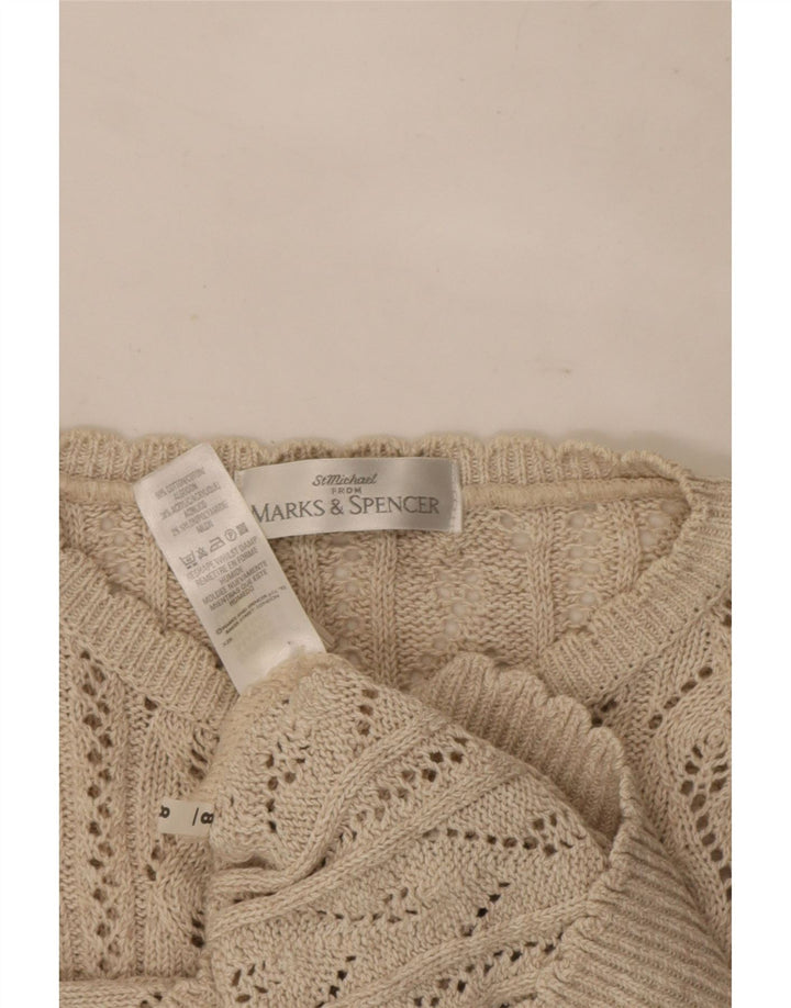 Marks & Spencer Suéter Cárdigan para Mujer Reino Unido 12 Medio Beige Acrílico