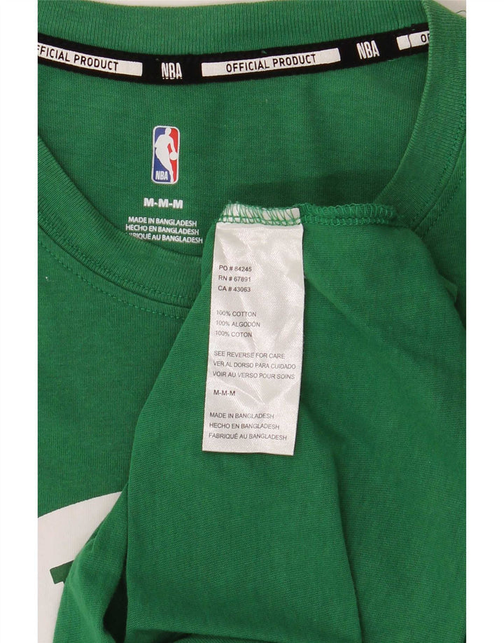 NBA Mens Celtics Graphic Camiseta Top Algodón Verde Medio