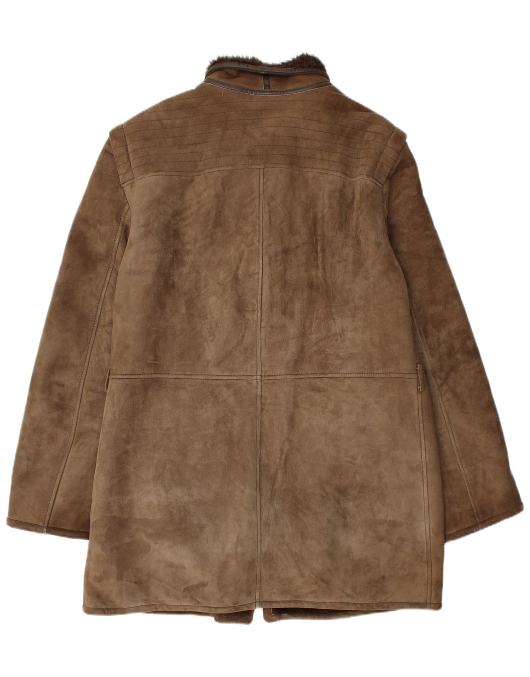 Vintage hombres shearling abrigo Reino Unido 40 grande marrón shearling