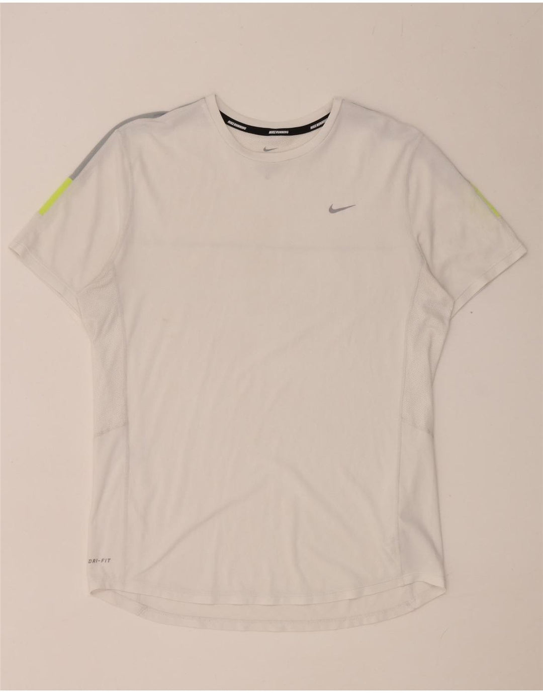 Camiseta Nike Dri Fit para hombre Top medio blanco color block Poliéster