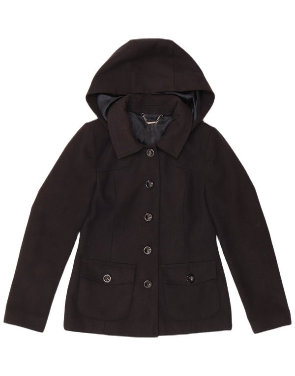 LAURA ASHLEY Chaqueta tipo blazer con capucha y 5 botones para mujer UK 10 Small Azul marino