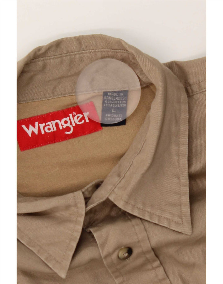 Camisa Wrangler Hombre Grande Algodón Beige