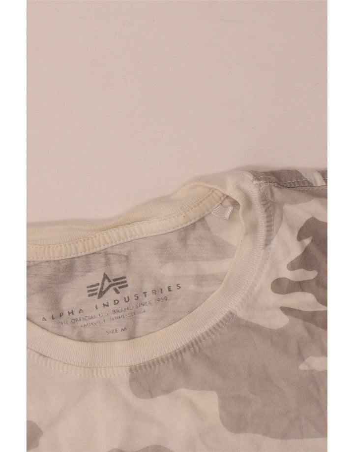 Alpha Industries Camiseta gráfica para hombre Top Algodón de camuflaje gris medio