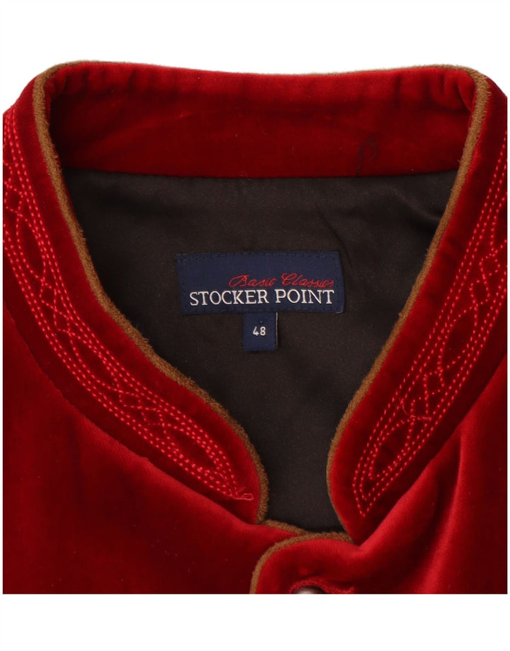 STOCKERPOINT Chaleco de terciopelo Trachten para hombre EU 48 Pequeño Algodón rojo