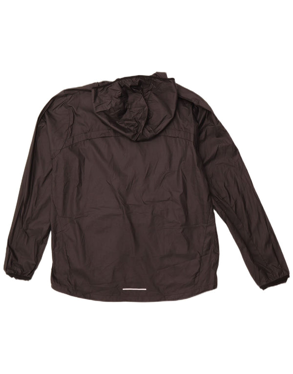 NIKE Chaqueta impermeable con capucha para hombre UK 40 Large Poliéster negro