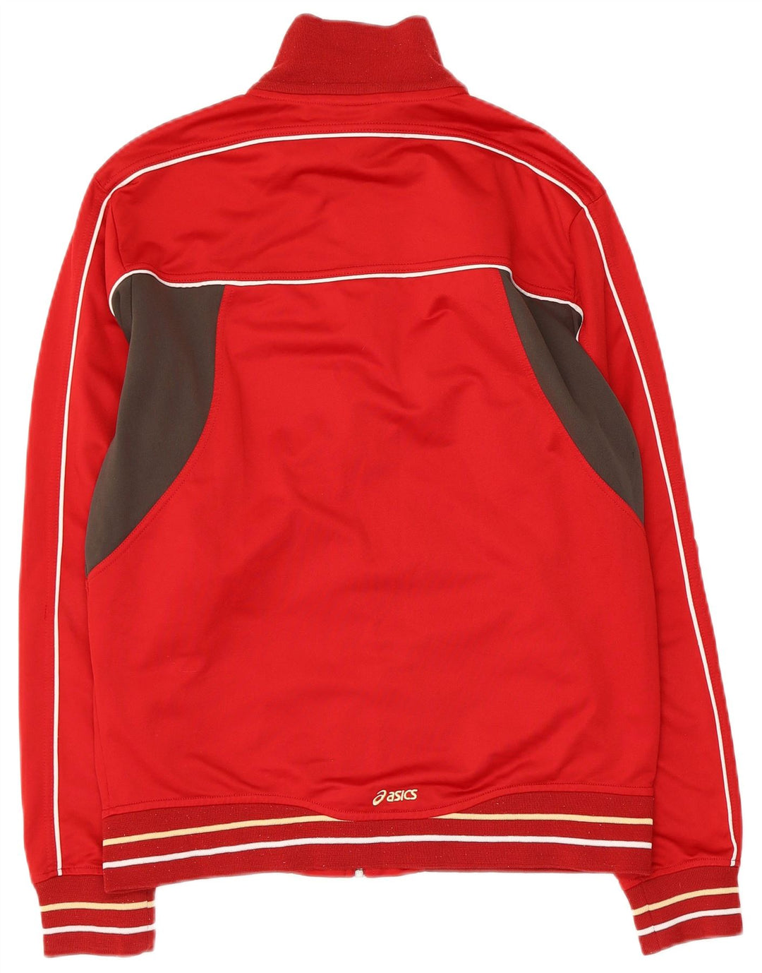 ASICS Hombre Chándal Top Chaqueta Medio Rojo Colorblock Poliéster