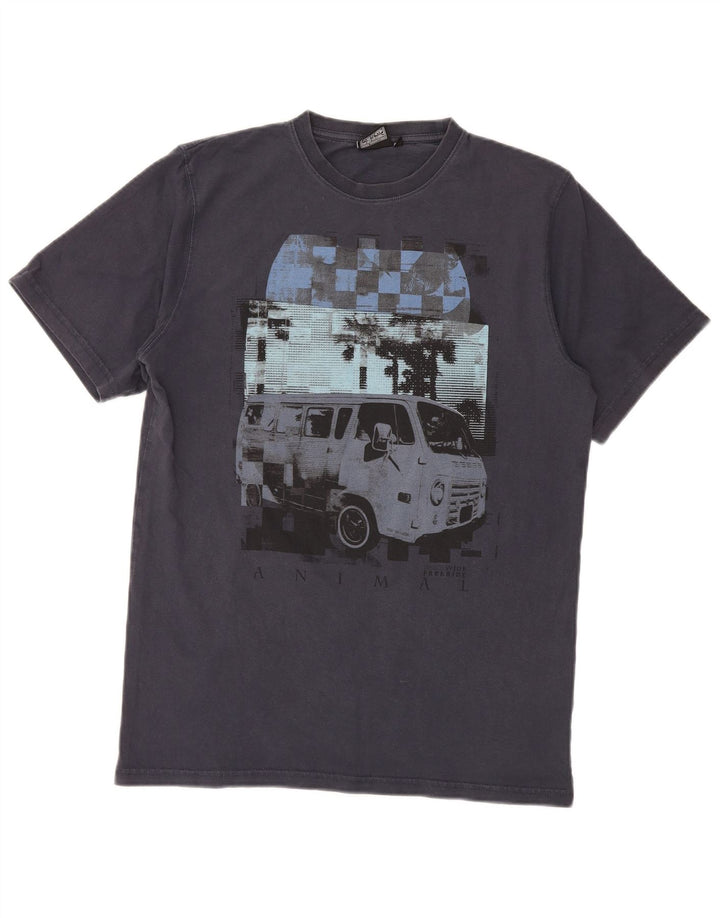 Camiseta gráfica para hombre Animal Top Medium Azul marino Algodón