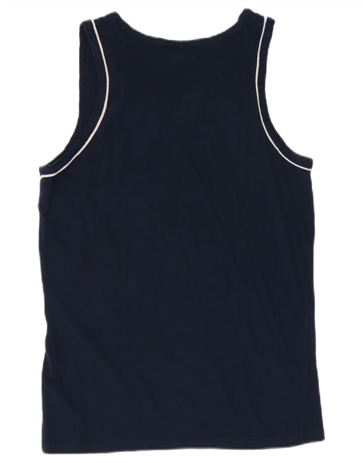 Gianmarco Venturi Camiseta sin mangas estampada para hombre Algodón azul marino mediano