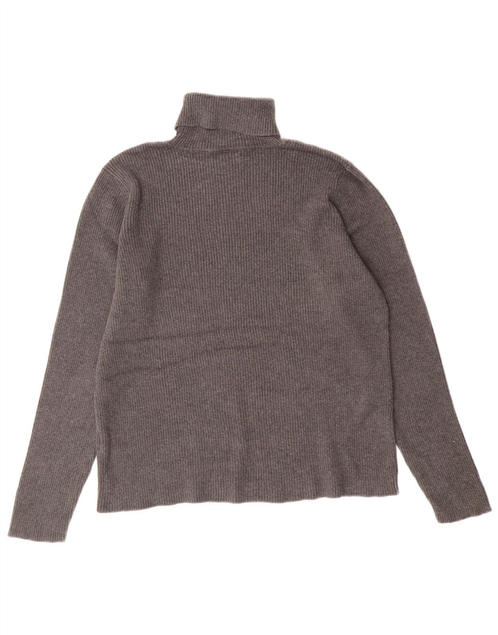 RALPH LAUREN Suéter tipo jersey con cuello vuelto para mujer Reino Unido 14 Algodón gris grande