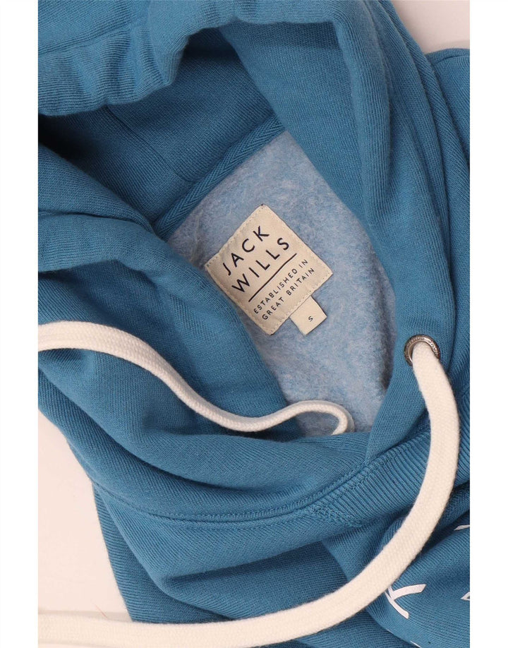 Jack Wills Jersey con capucha gráfica para hombre, talla pequeña, azul