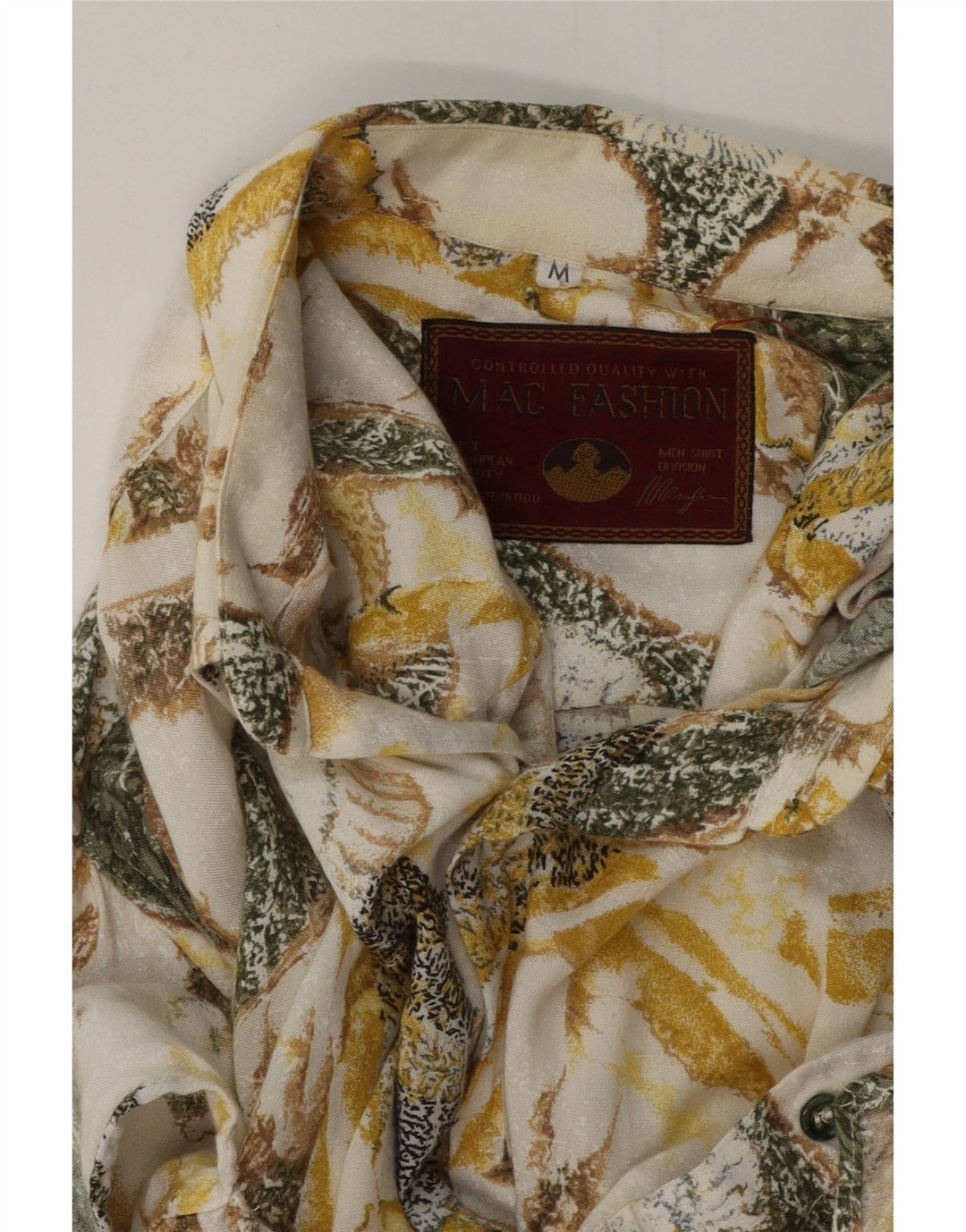 MAC Camisa de manga corta para hombre Medium Beige Floral