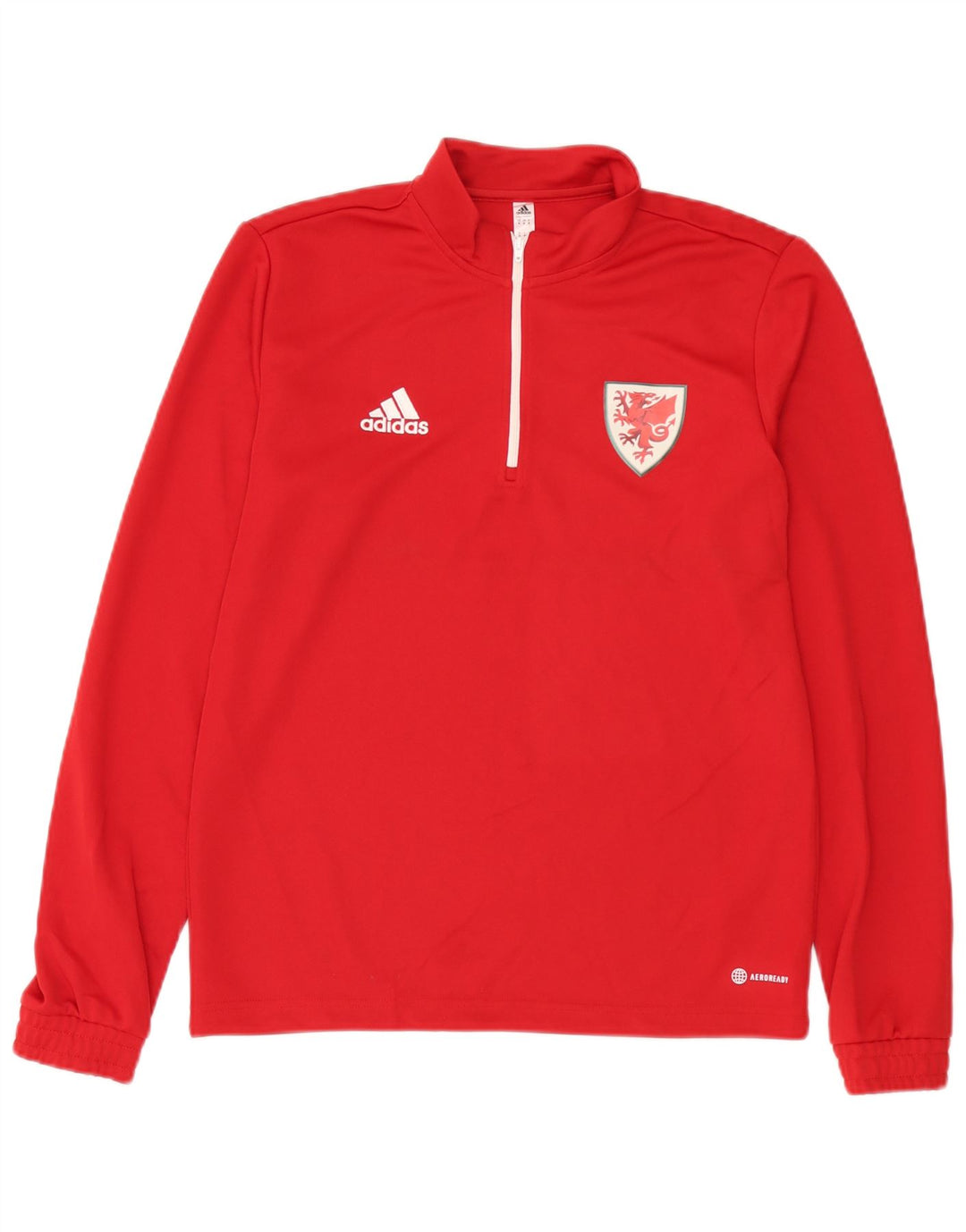 Adidas Hombre Aeroready Zip Neck Jersey Chándal Top Medio Rojo Poliéster