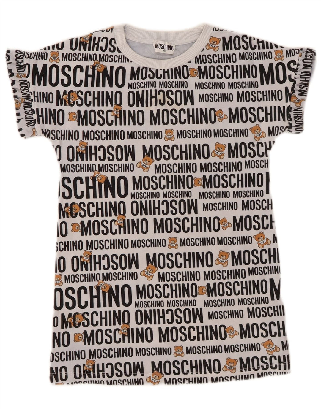 MOSCHINO Camiseta estampada para niña Top 7-8 años Gris Algodón