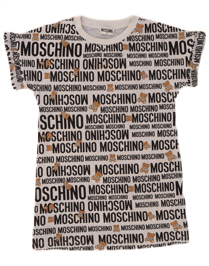 MOSCHINO Camiseta estampada para niña Top 7-8 años Gris Algodón