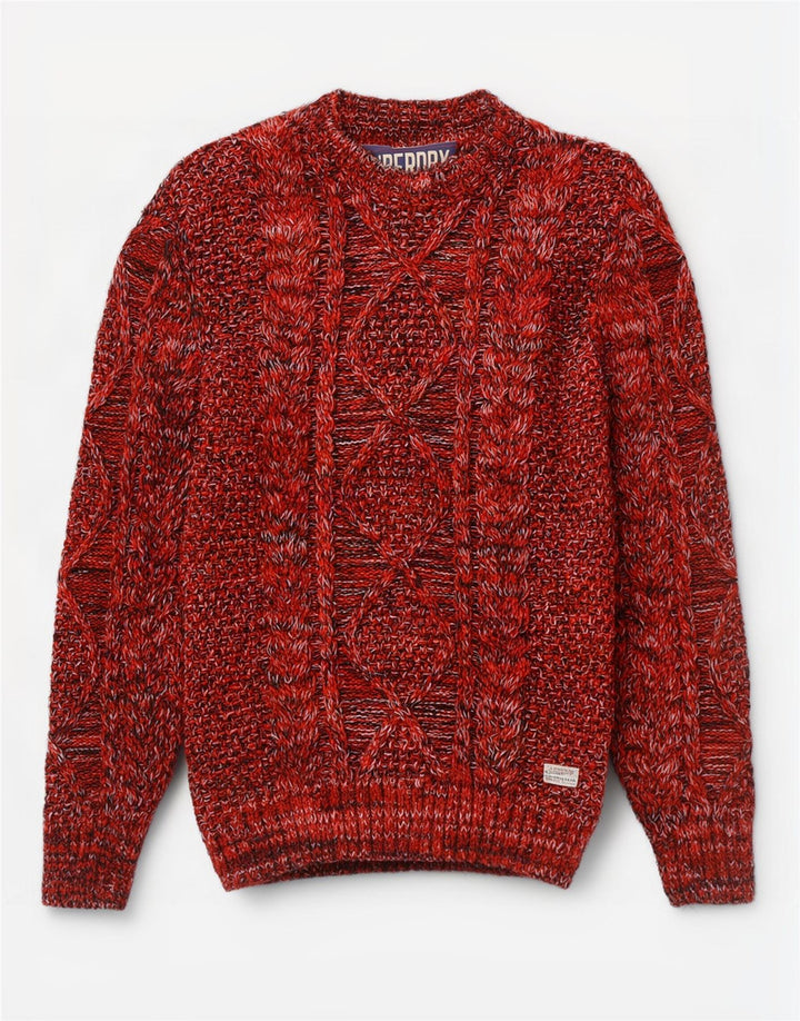Superdry Jersey Con Cuello Barco Para Hombre Acrílico Moteado En Rojo Medio