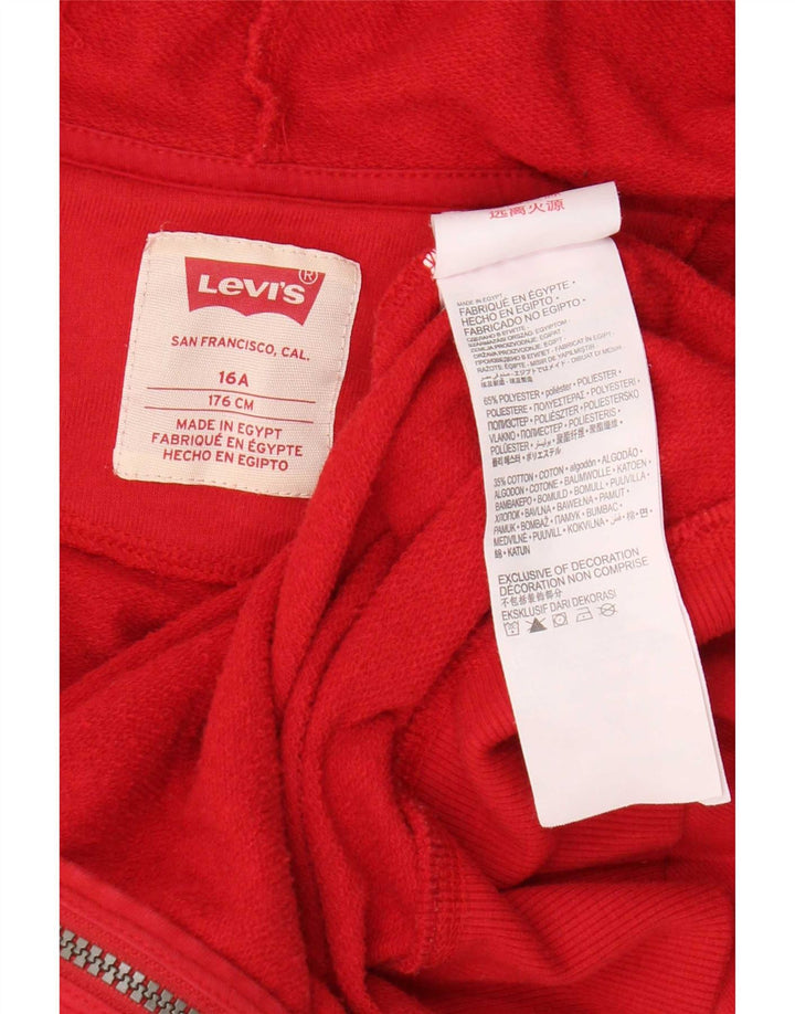 Levi's Sudadera con capucha y cremallera para niño 15-16 años Rojo Poliéster
