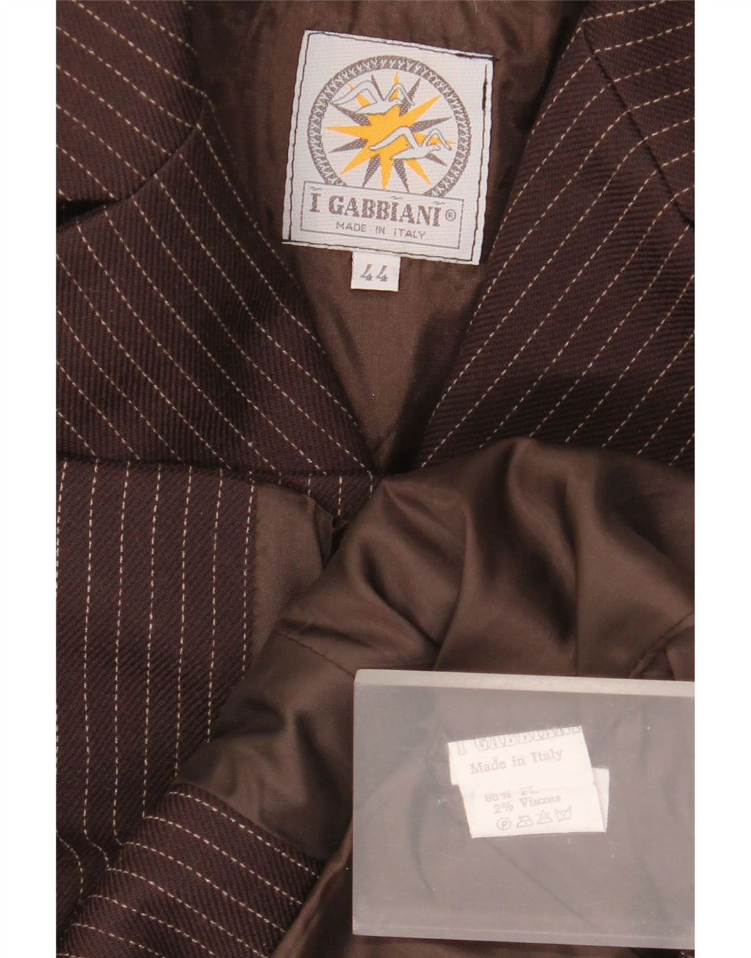 I Gabbiani Chaqueta Blazer De 4 Botones Para Mujer IT 44 Rayas Marrón Medio