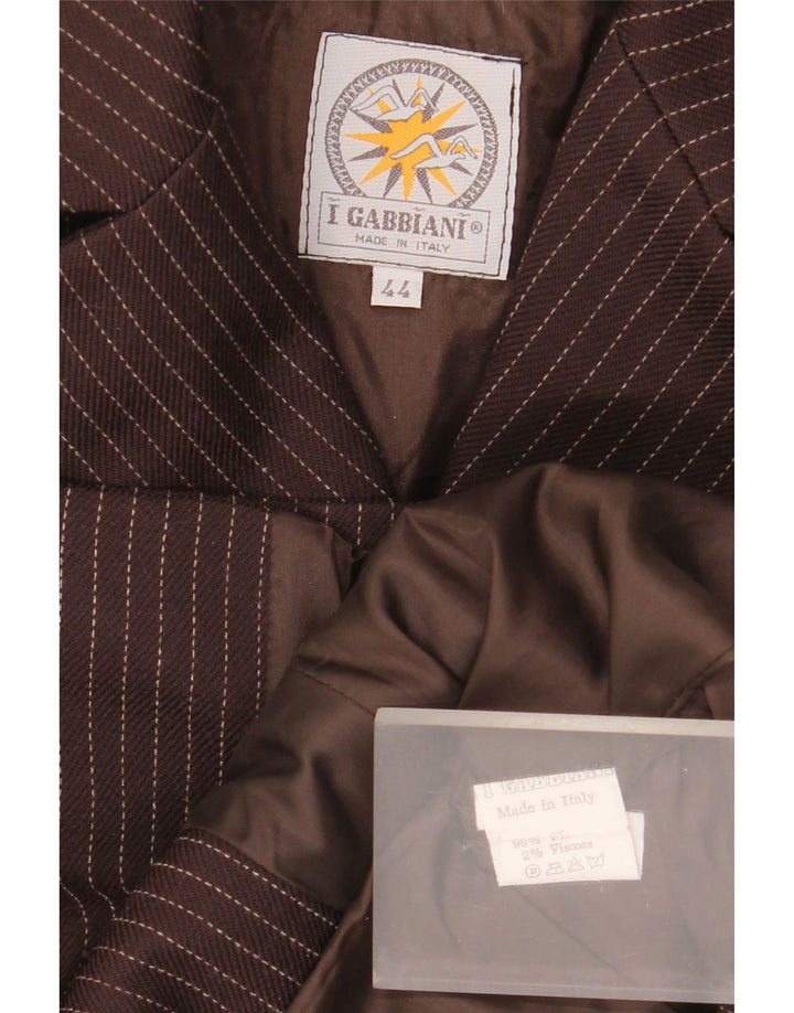 I Gabbiani Chaqueta Blazer De 4 Botones Para Mujer IT 44 Rayas Marrón Medio