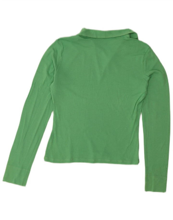 Benetton Polo De Manga Larga Para Mujer ES 40 Small Verde