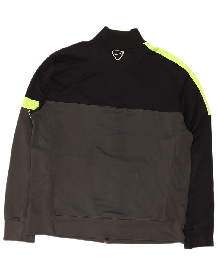 Nike Hombre Dri Fit Chándal Top Chaqueta XL Gris Colorblock Poliéster